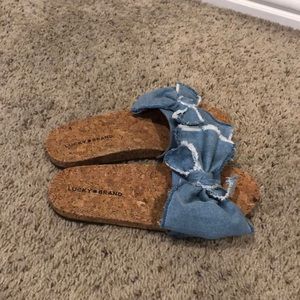 jean bow sandals!!